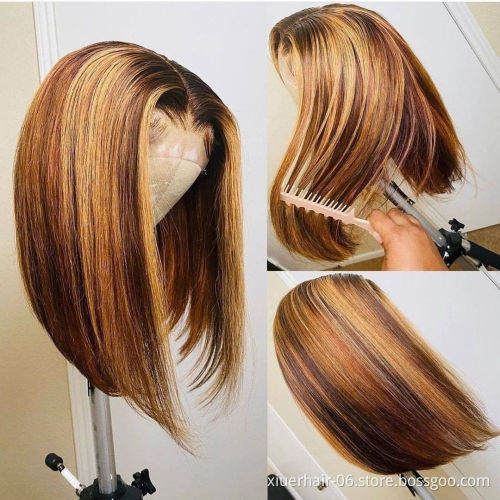 Cheap Peruvian Hair 613 Blonde Colored Bob Wig,Raw Virgin Transparent Hd Full Lace Human Hair Wig,Bob Wig Human Hair Lace Front